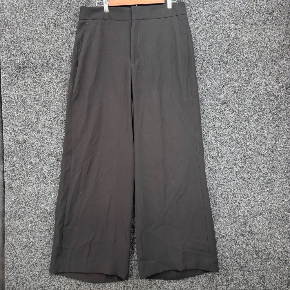 Banana Republic Black Wide Leg Trousers Pants Size 12L Long Tall Professional